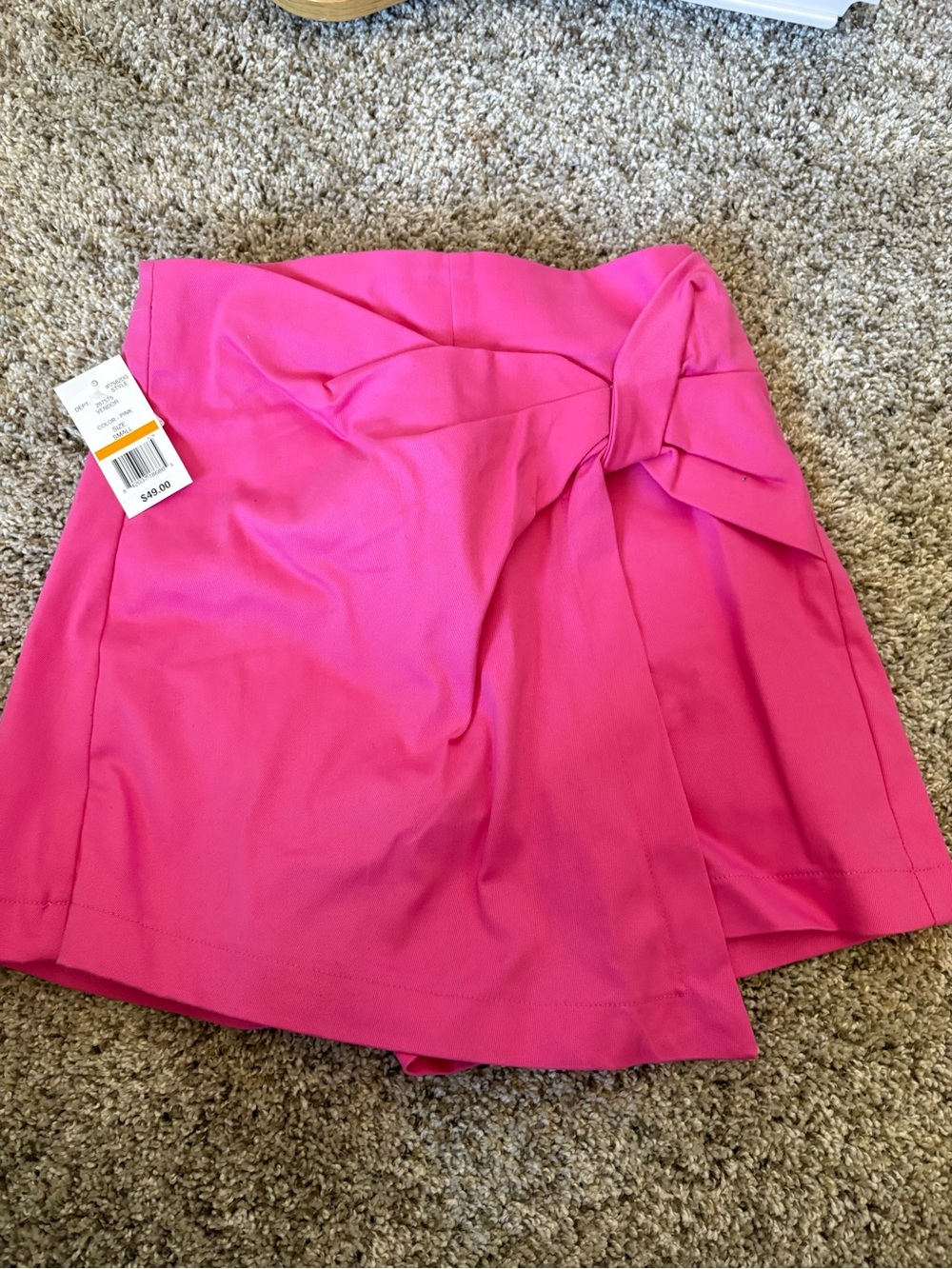 Dry Goods Bright Pink Tie-Front Skort